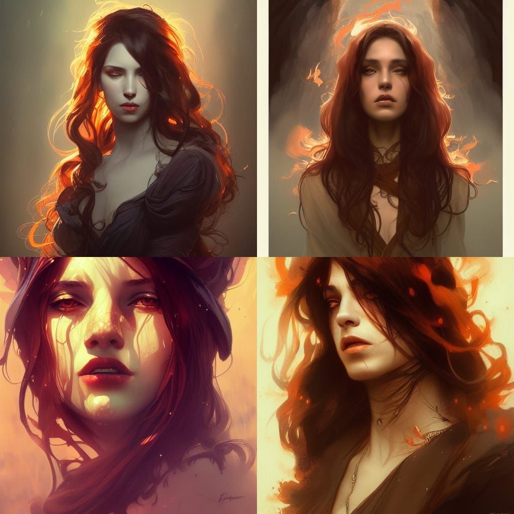 Ethereal Witch Ghost Portrait in Hyperdetailed Style