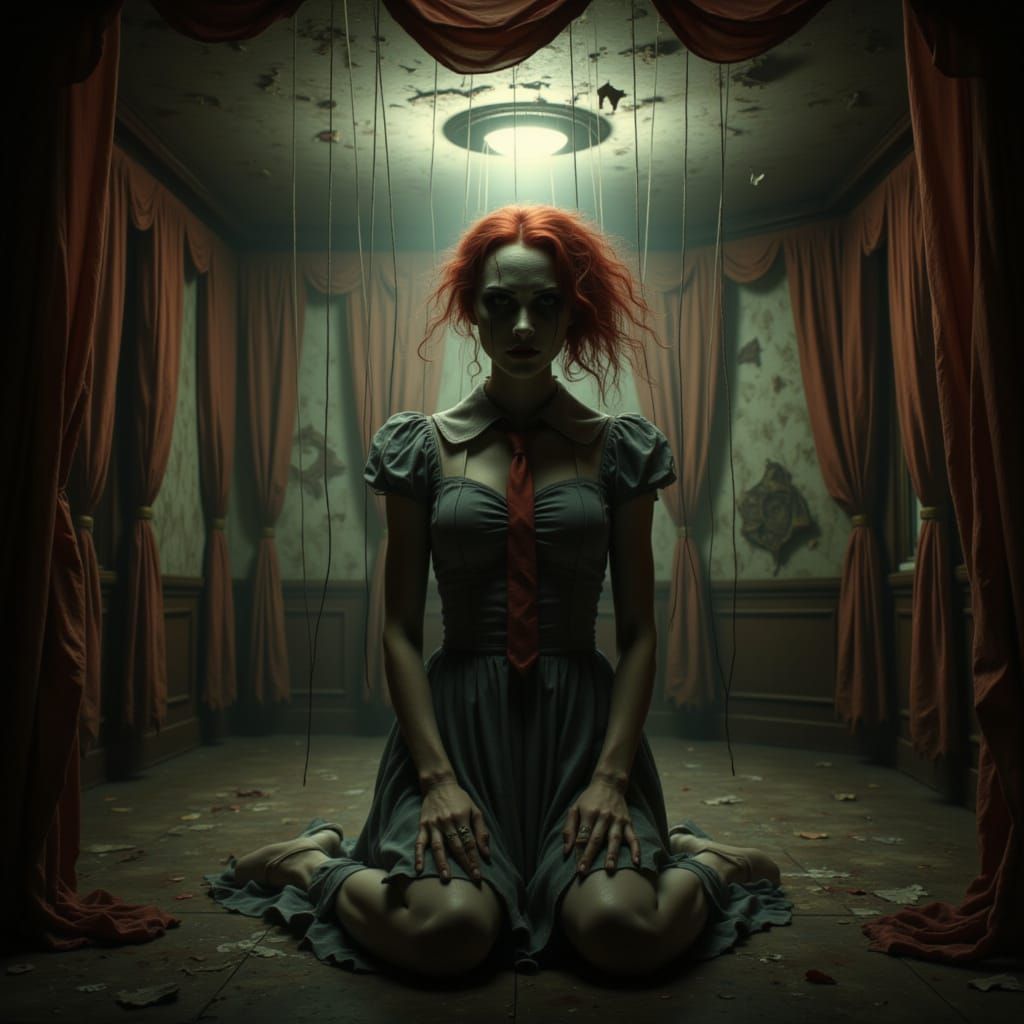 Haunted Marionette in Decaying Opera House