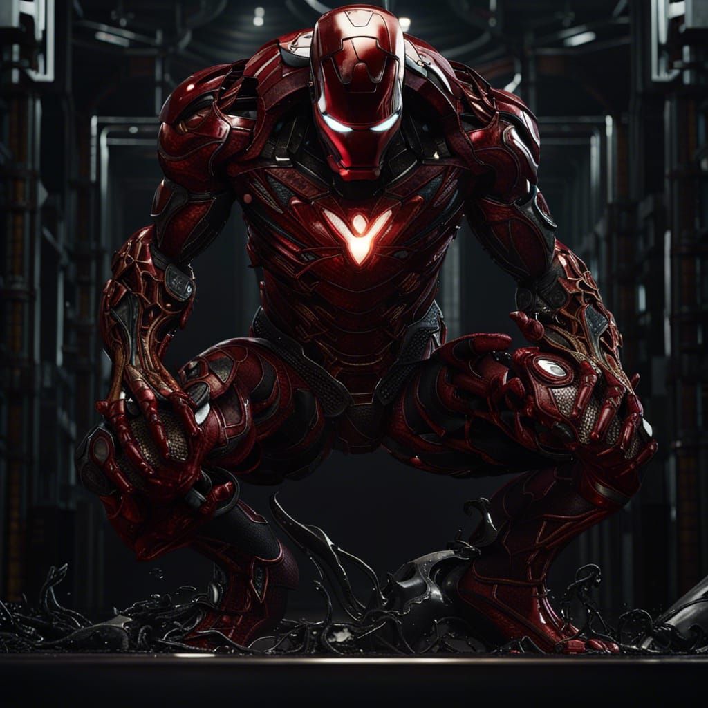 Iron-Man in Venom Symbiote: Detailed Matte Painting