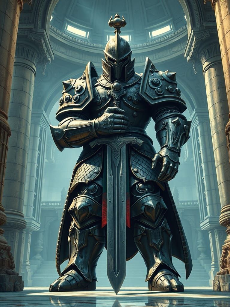 Armored Stone Guardian in Grand Temple