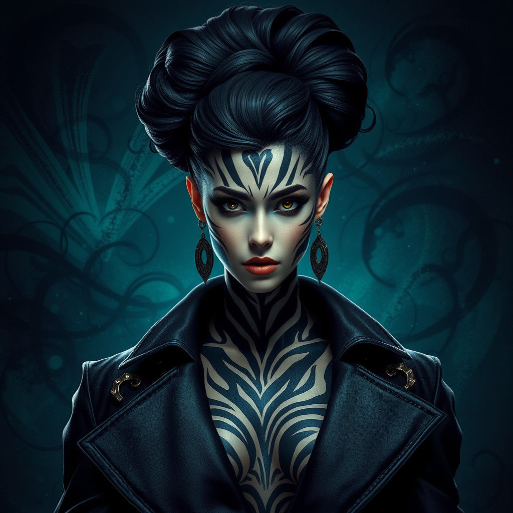 Mystical Female Figure with Steampunk Accents