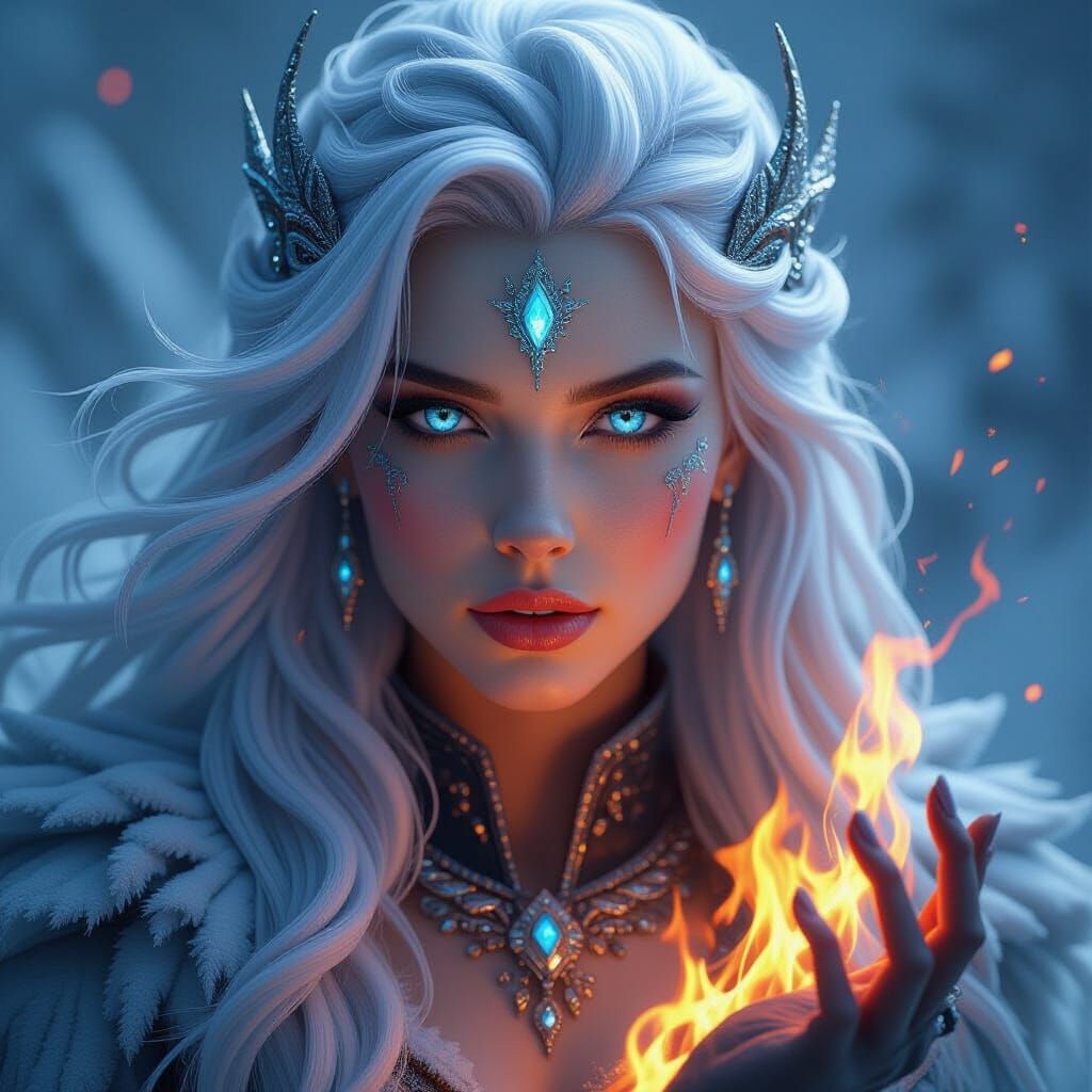 Goddess of Fire and Ice: Fantasy Concept Art