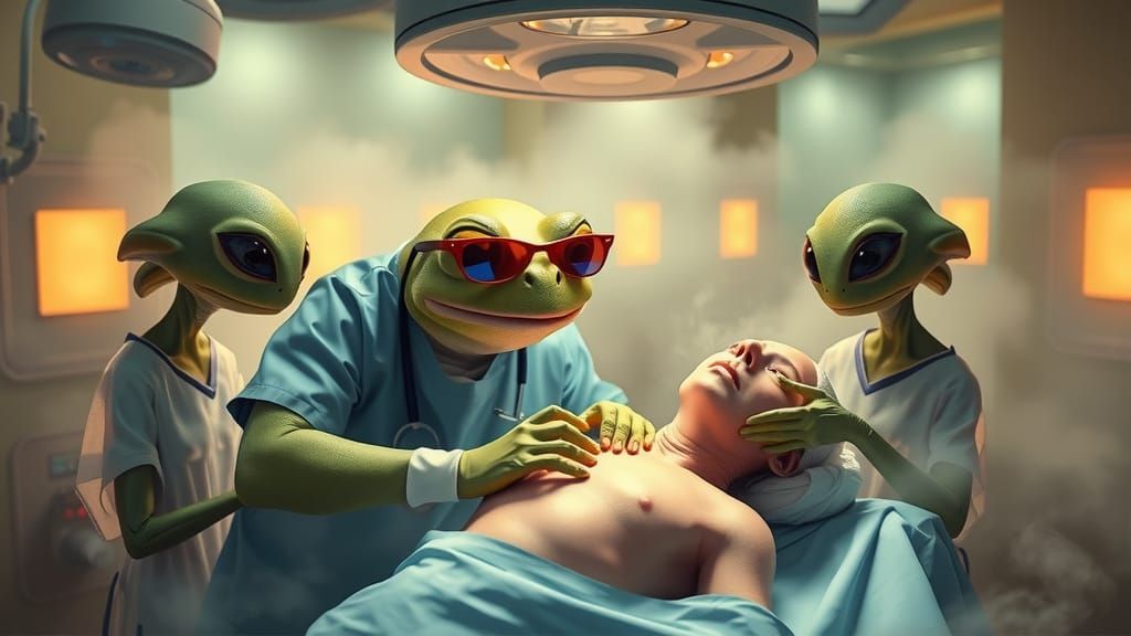 Frog Surgeon Performs Delicate Operation