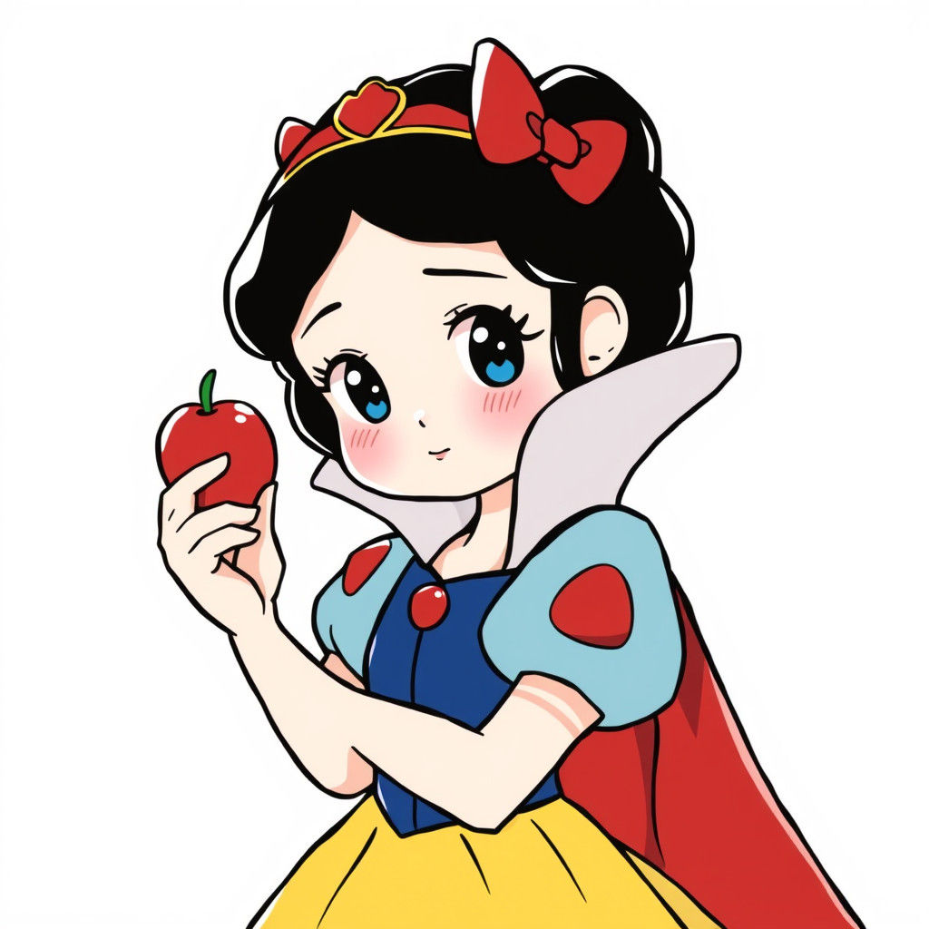 Snow White in Hello Kitty Anime Style