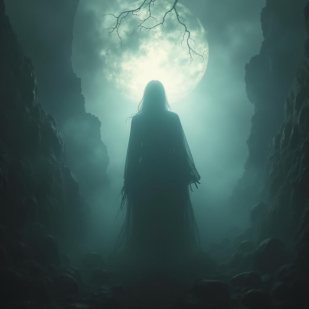 Ethereal Shadow Figure in Surreal Dreamscape