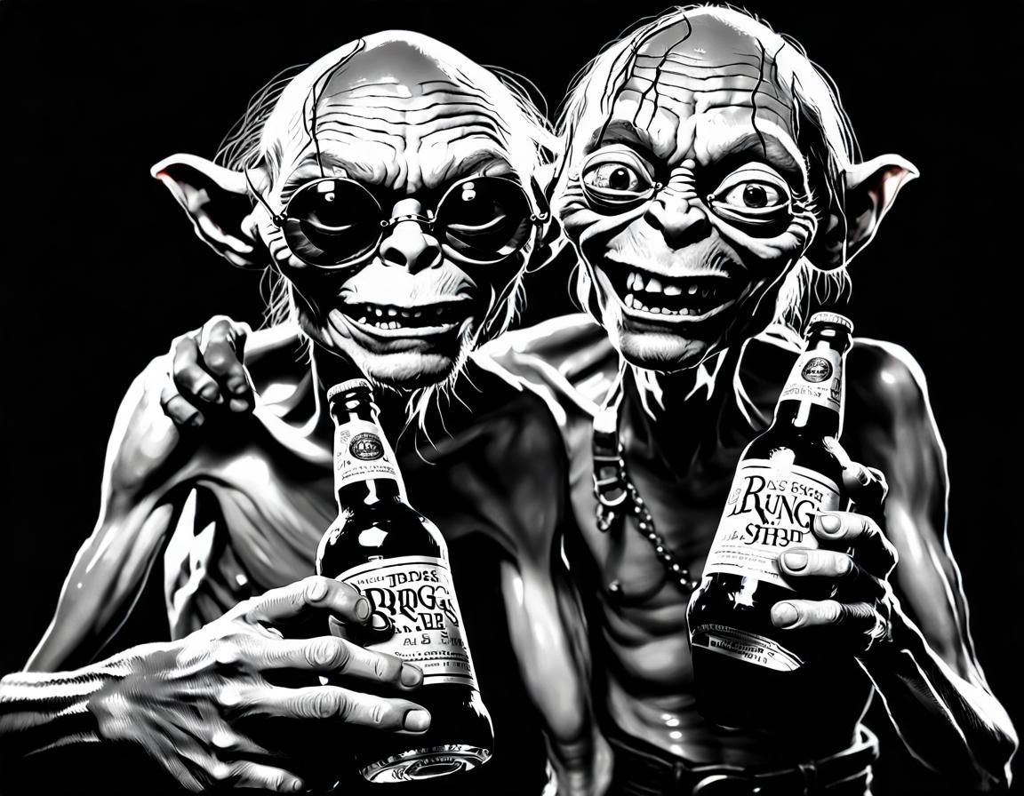 Smeagol and Gollum Drink it Up