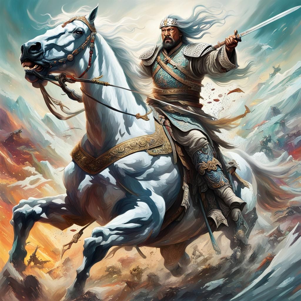 Genghis Khan Attacks on Spectral Horse: Splash Art