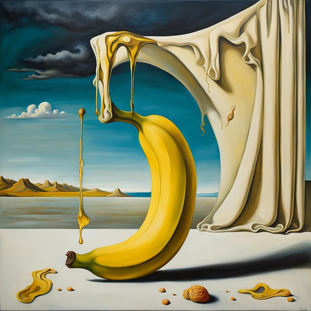 Surreal Melting Banana: Salvador Dali Style