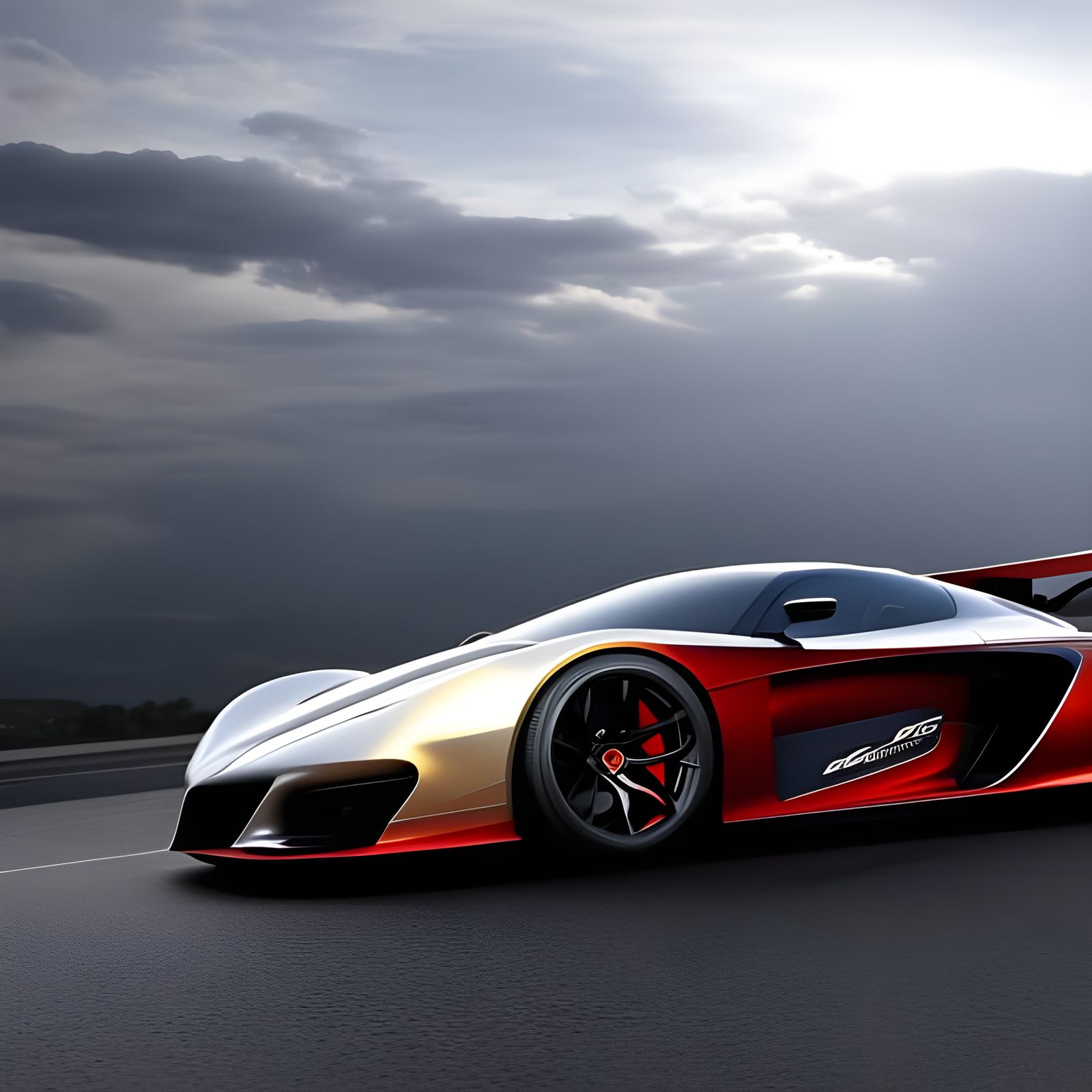 Futuristic 3-Seat Car: Hyperreal Photoillustration