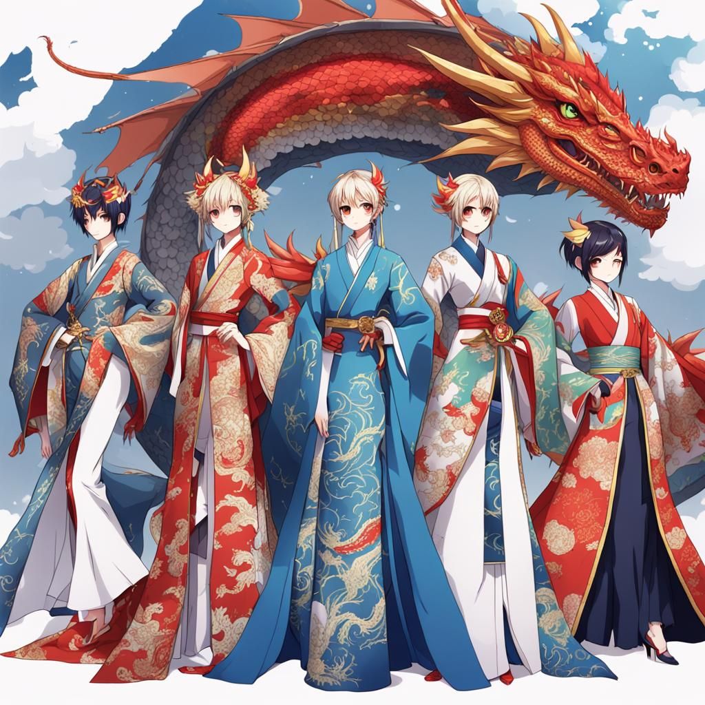 Dragon Outfits in Anime Fashion Show