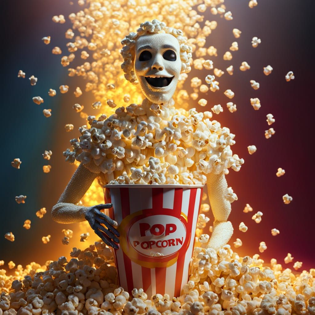 Popcorn Mannequin in Hyperrealistic Digital Art