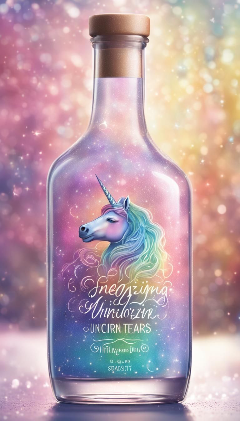 Energizing Unicorn Tears: Whimsical Product Illustration