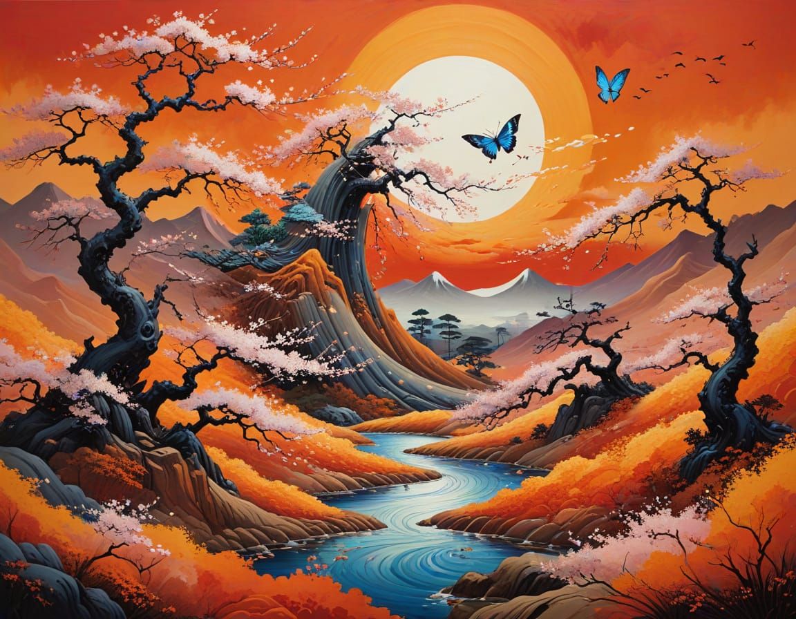 🥇landscape in orange