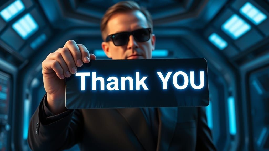 Men in Black Agent Says Thank You in Sci-Fi Style
