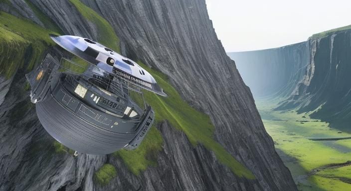 Crashed Silver UFO in Cliffside