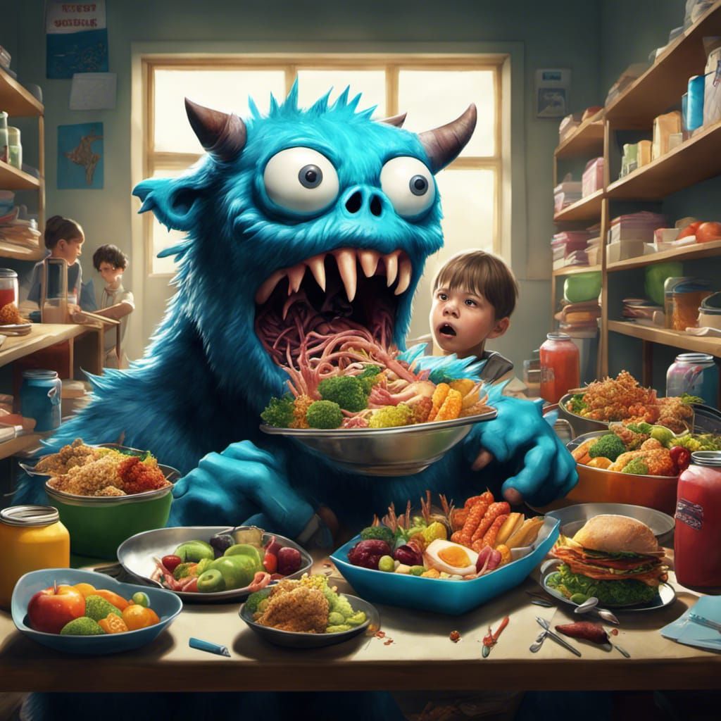 "Milo !! The school canteen food is for ALL of us to SHARE !!"