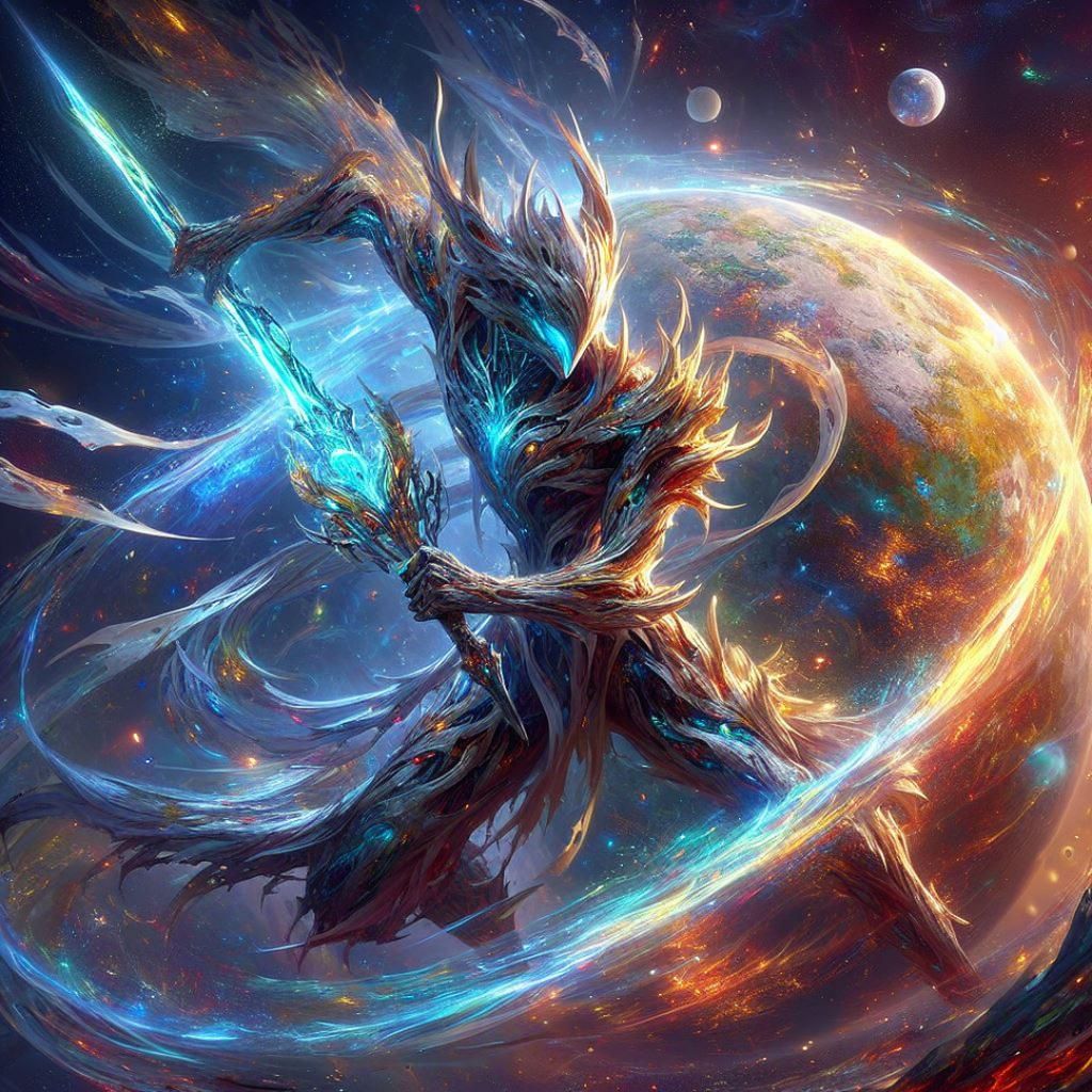 Epic Geohuman Splits Planet with Legendary Sword