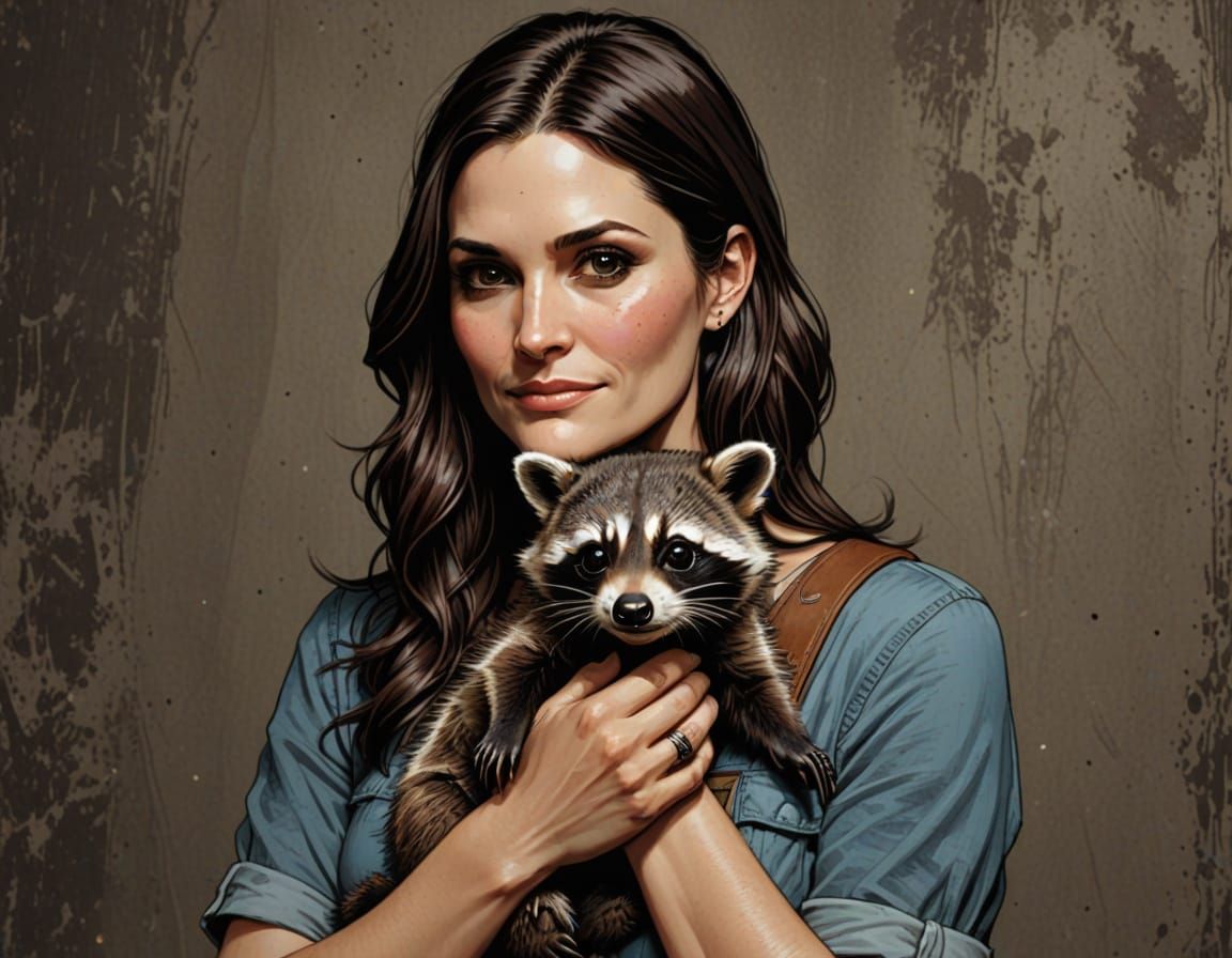 Morgan's Whimsical Moment with a Baby Raccoon