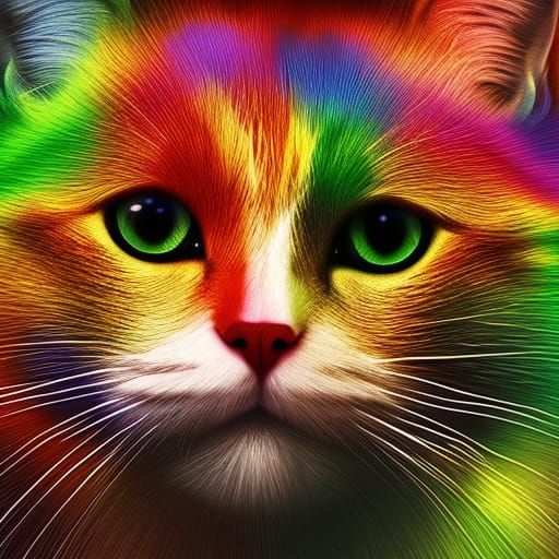 Rainbow Cat: Epic Digital Matte Painting