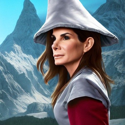 Sandra Bullock as Gnome: Detailed Matte Painting