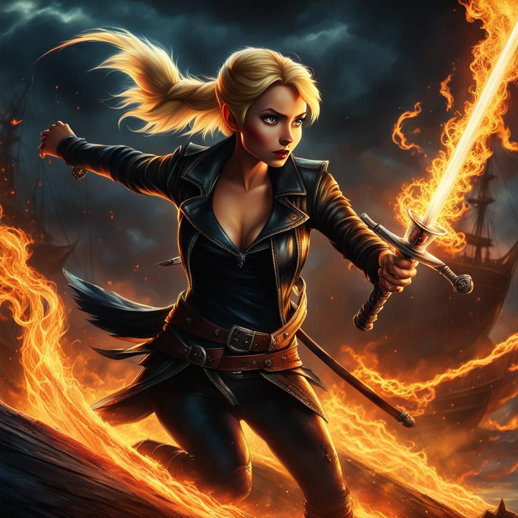 Tinkerbell's Dark Battle: Fantasy Illustration in Purple and...