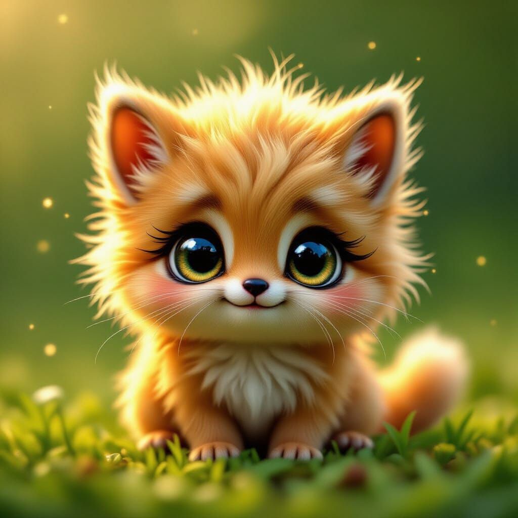 Adorable Golden Creature with Expressive Eyes
