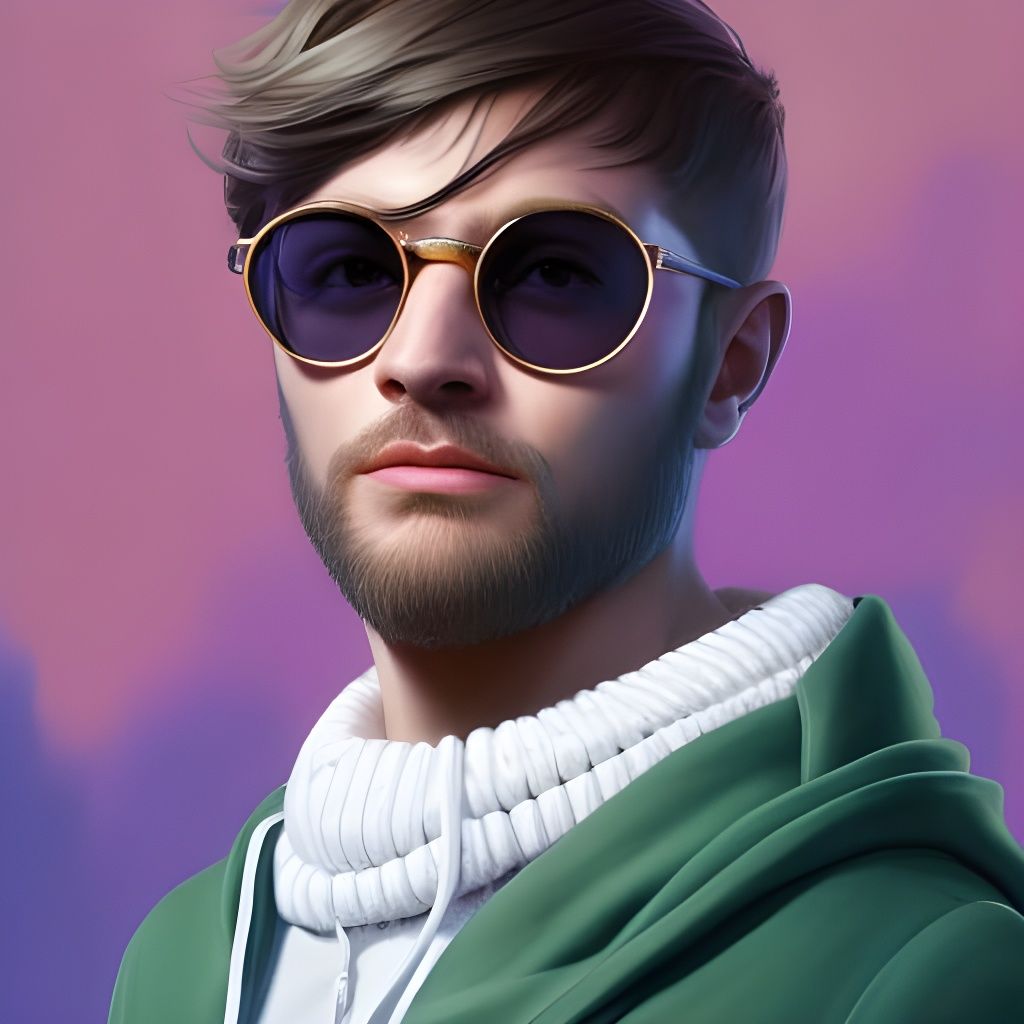 Hipster Seal Portrait in Digital Painting Style