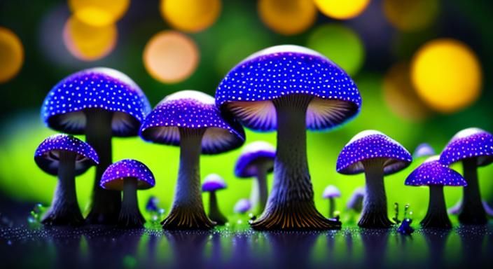 Enchanted Alien Planet Illuminated by Fireflies