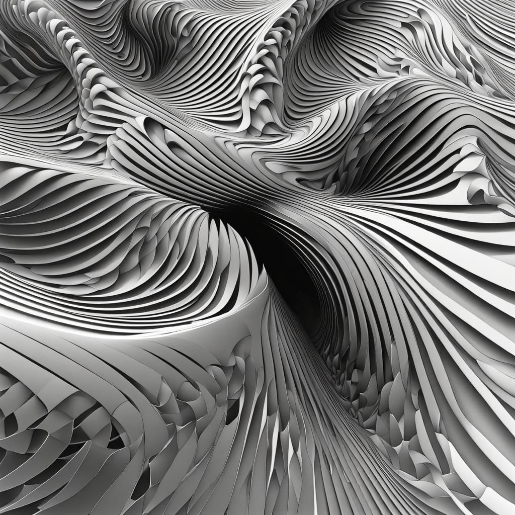 Abstract Vector Fractal Intersection with Zentangle Patterns
