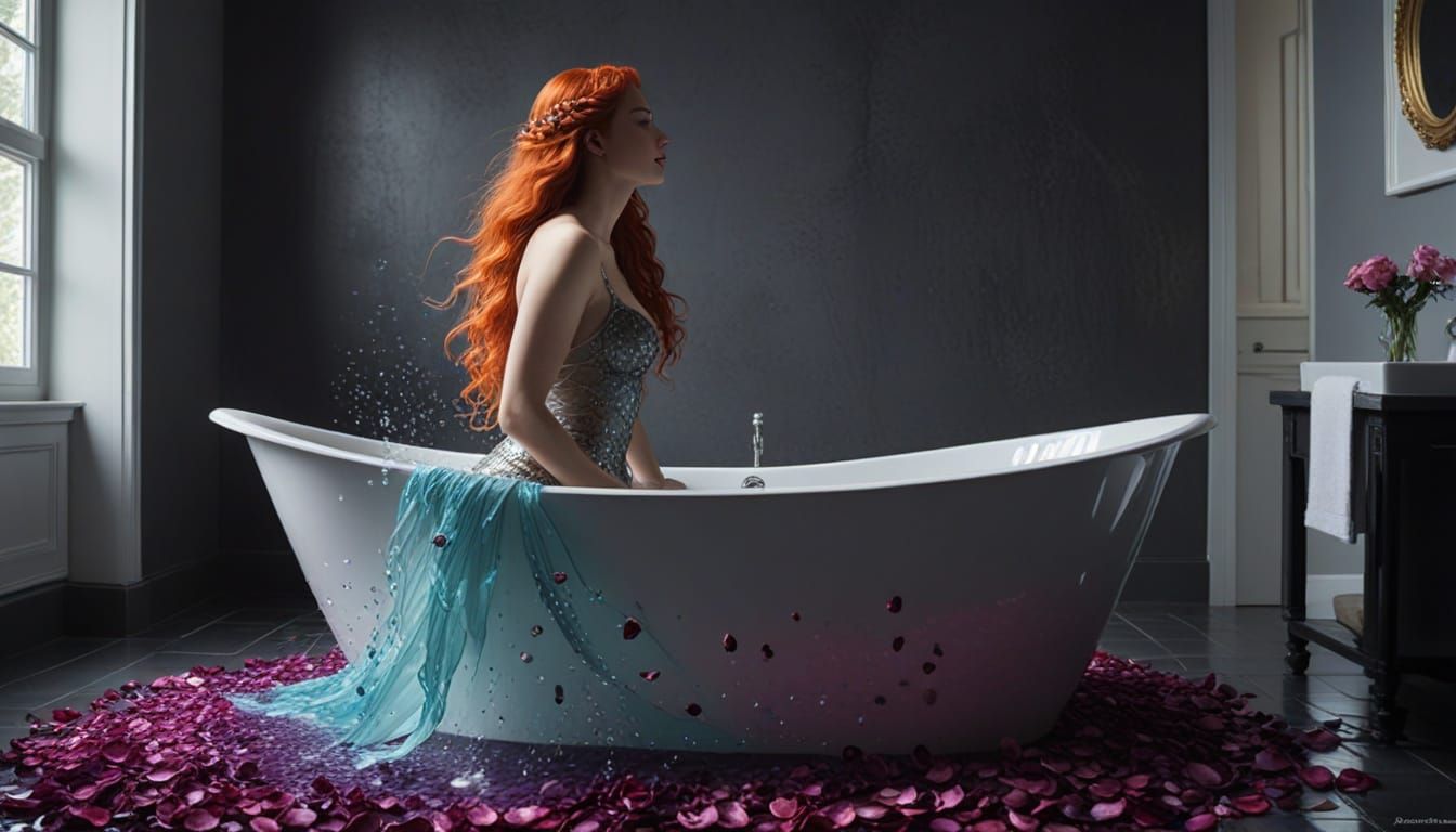 Mermaid in the bathtub