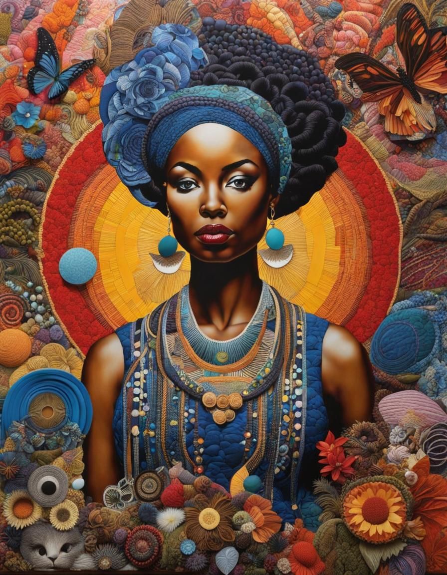 Women in Science: Textile Collage in Bisa Butler Style