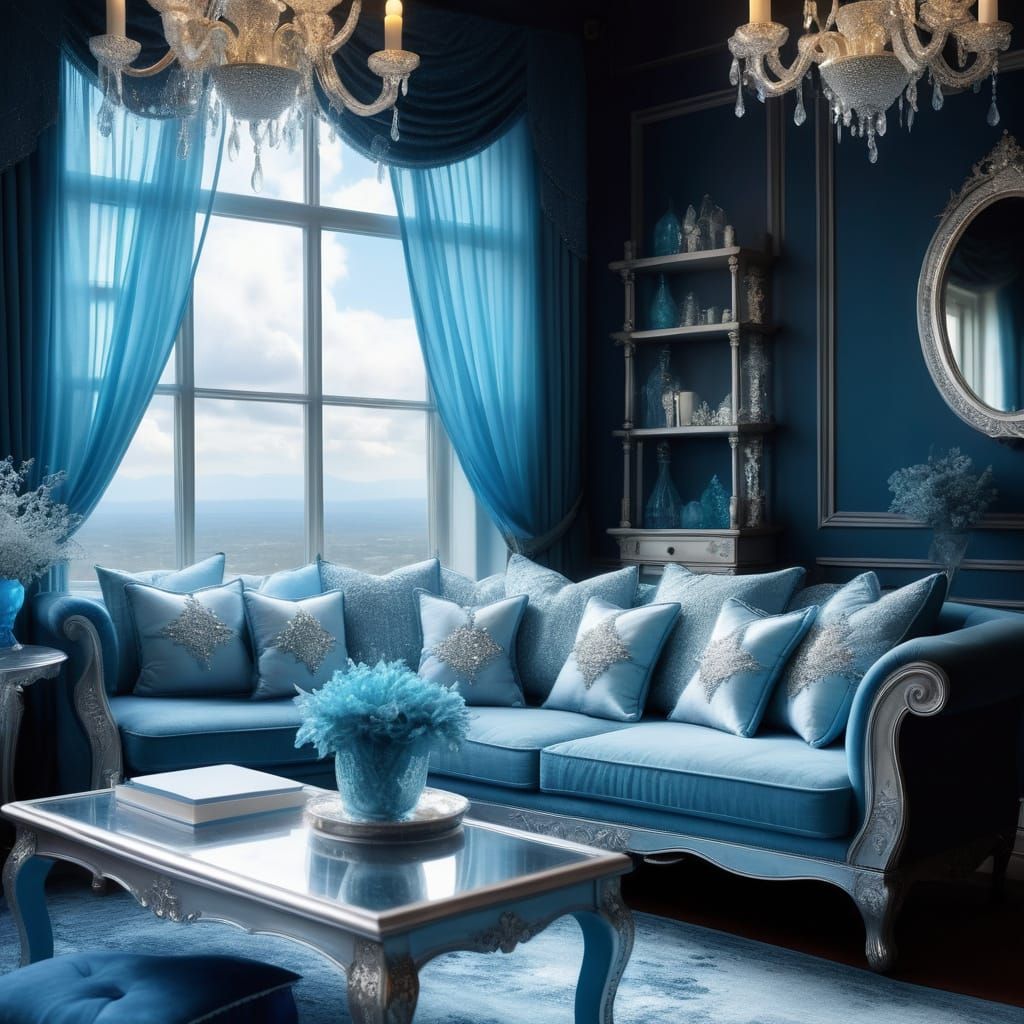 Frozen Elsa rhinestone penthouse with ice walls with Silver ...