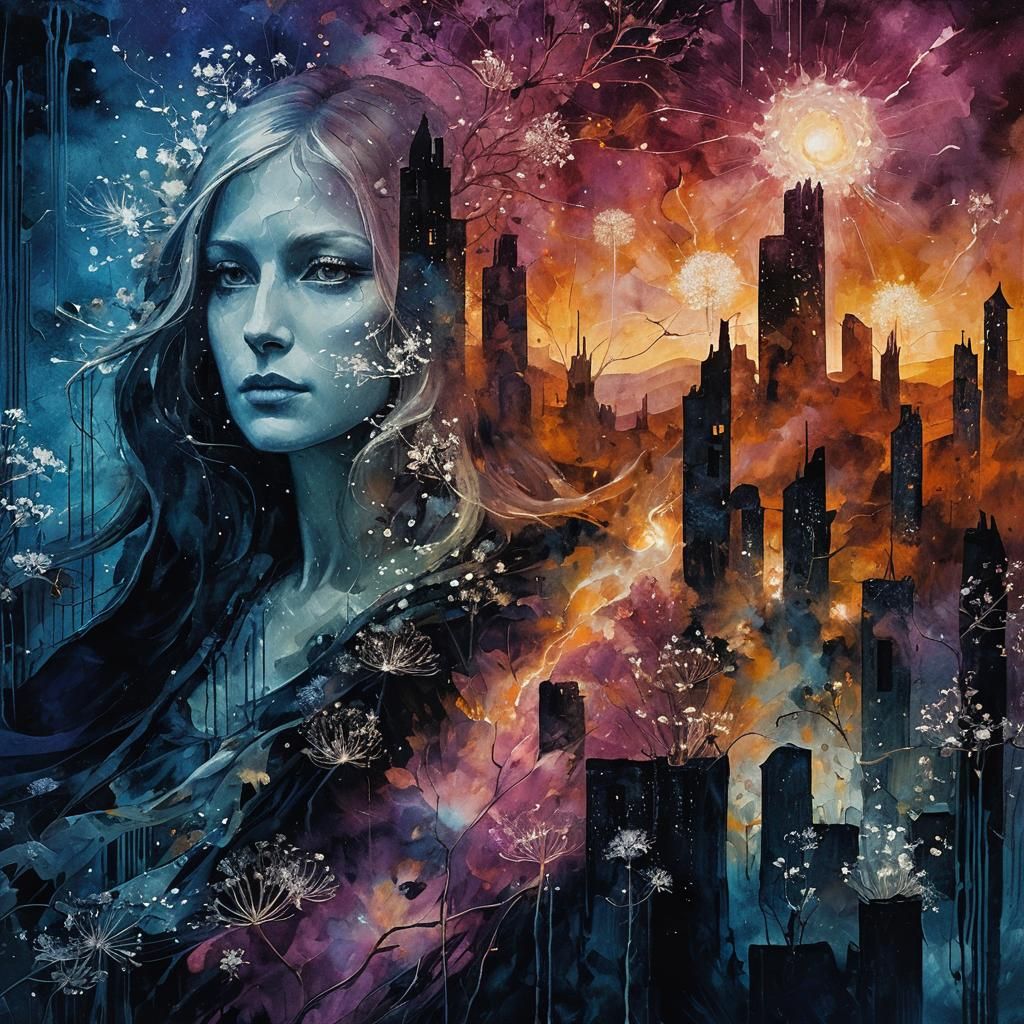 Surreal Fairy Portrait in Infrared Dreamscape