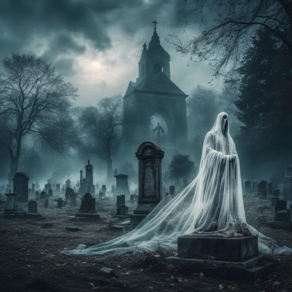 Ghostly Apparition Emerges in Graveyard After Storm