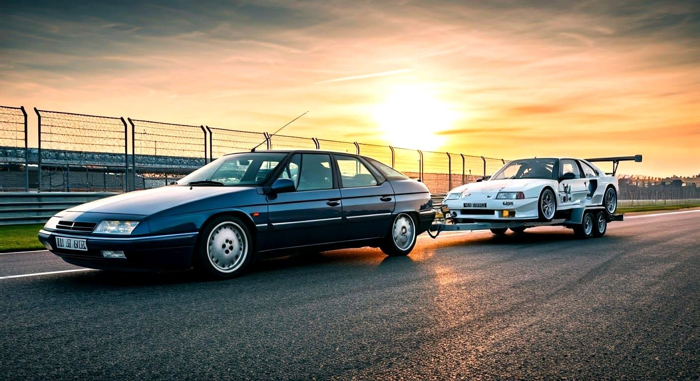 Citroën XM Transports Race Car at Le Mans