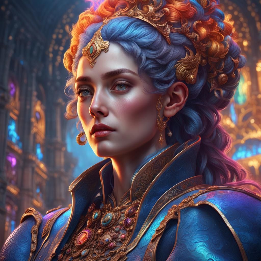 Hyperdetailed Portrait in Rococo Art Style, 8K