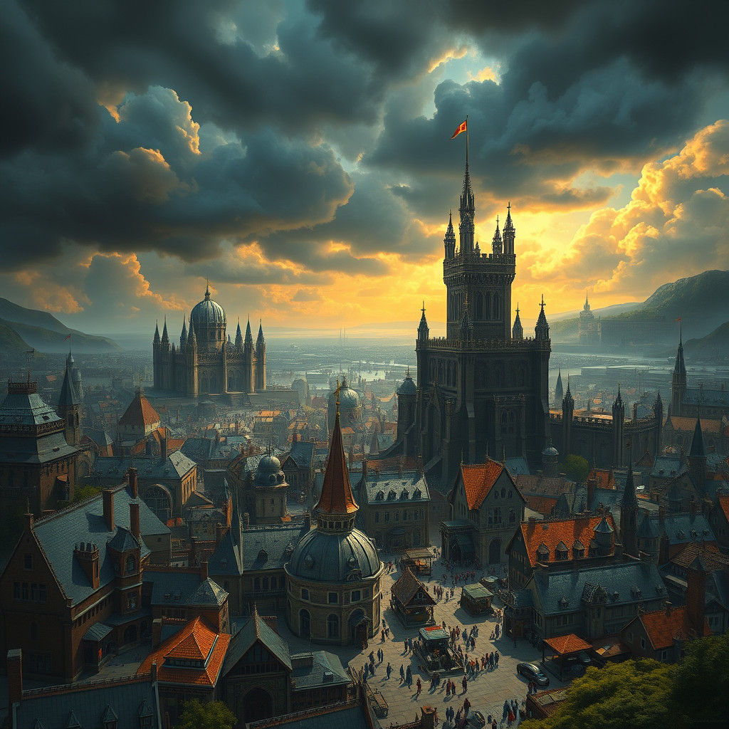 Majestic Metropolis of Emera Ataveste in Gothic Style