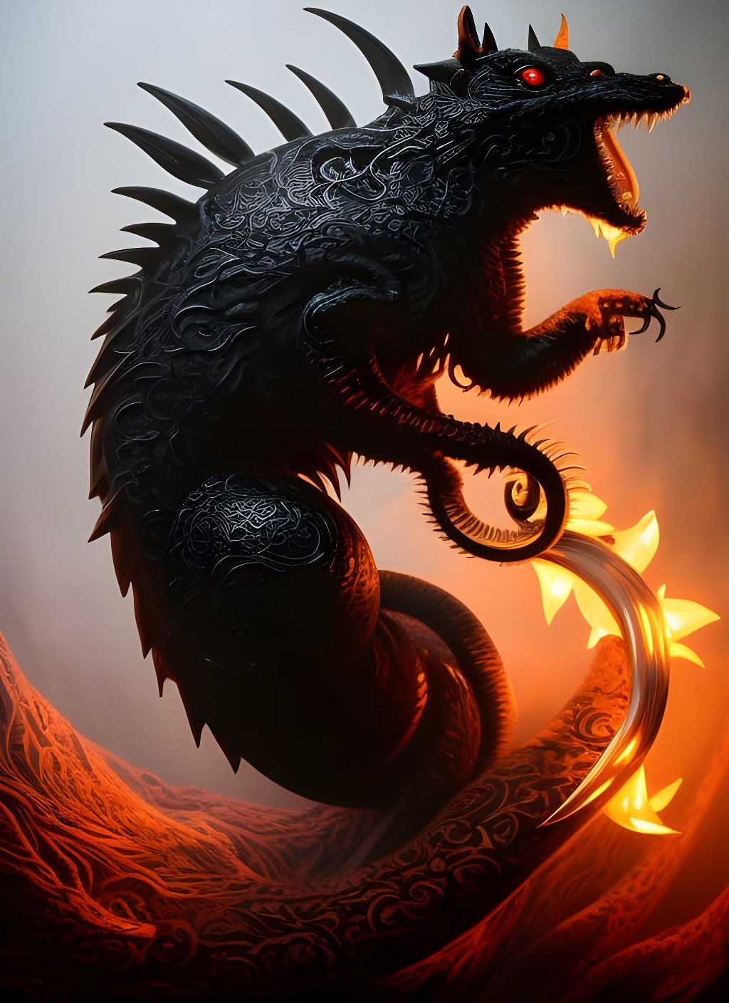 Horrific Rat Portrait in Dark Fantasy Style