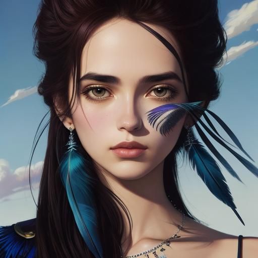 Feathered girl