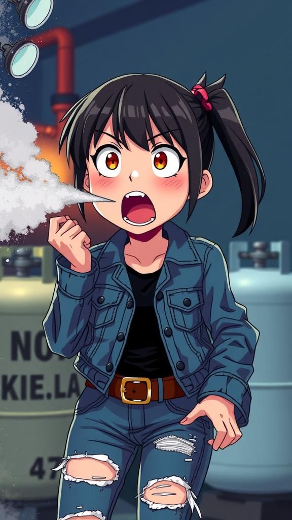 Shocked Manga Girl in Studio Trigger Style