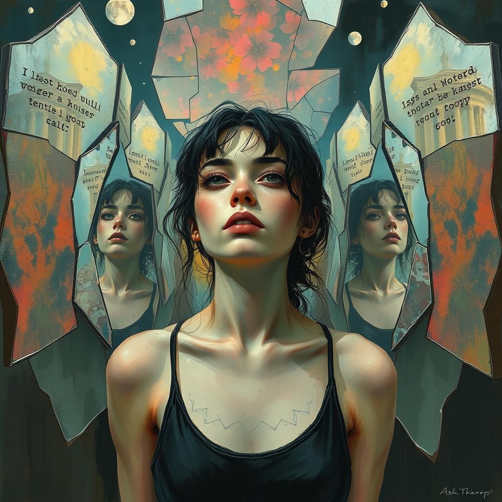 Surreal Reflections: A Dreamlike Portrait in Vibrant Colors