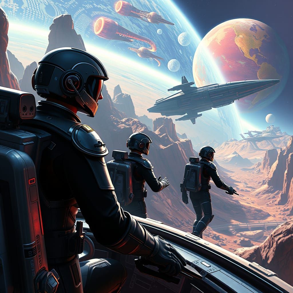 Futuristic Crews Explore Starships & Alien Worlds