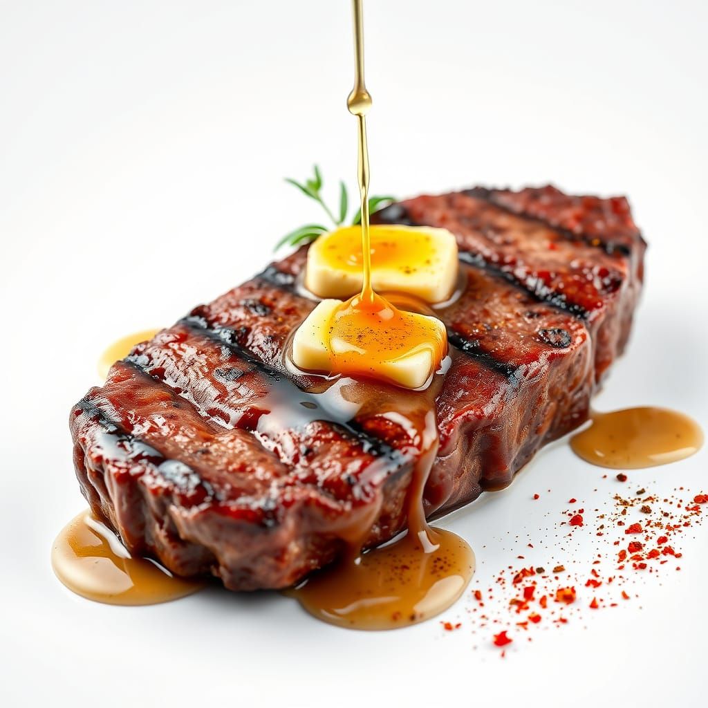 Steak with Rich, Spicy Butter and Splashing Sauce