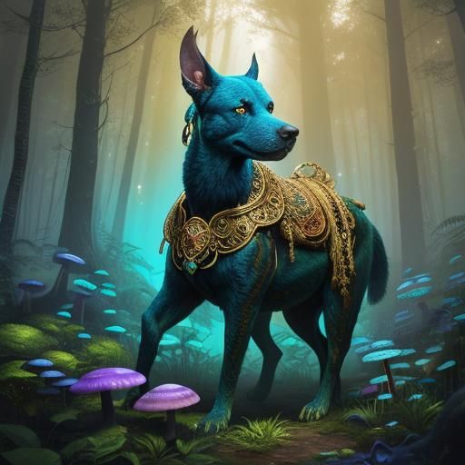 Dogo Canario in Mystical Forest