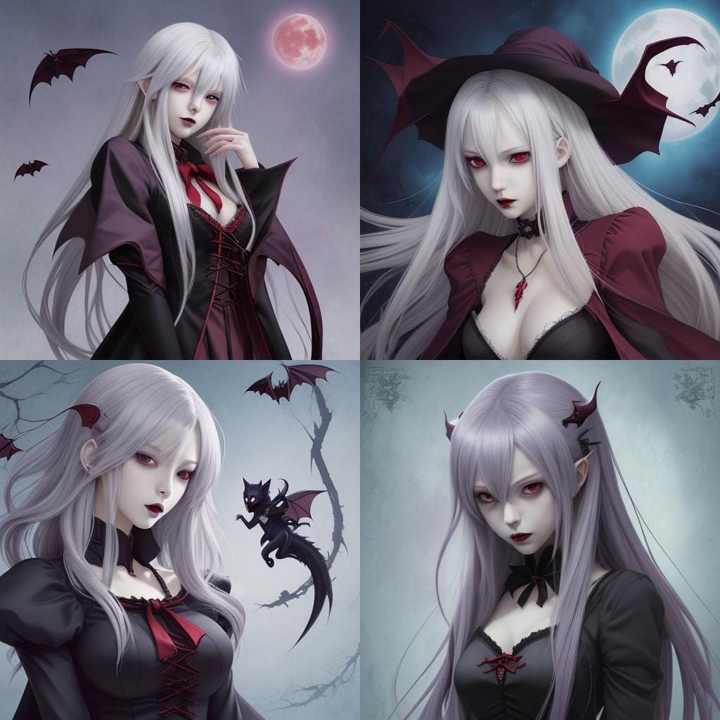 Anime Vampire in Japanese Manga Style