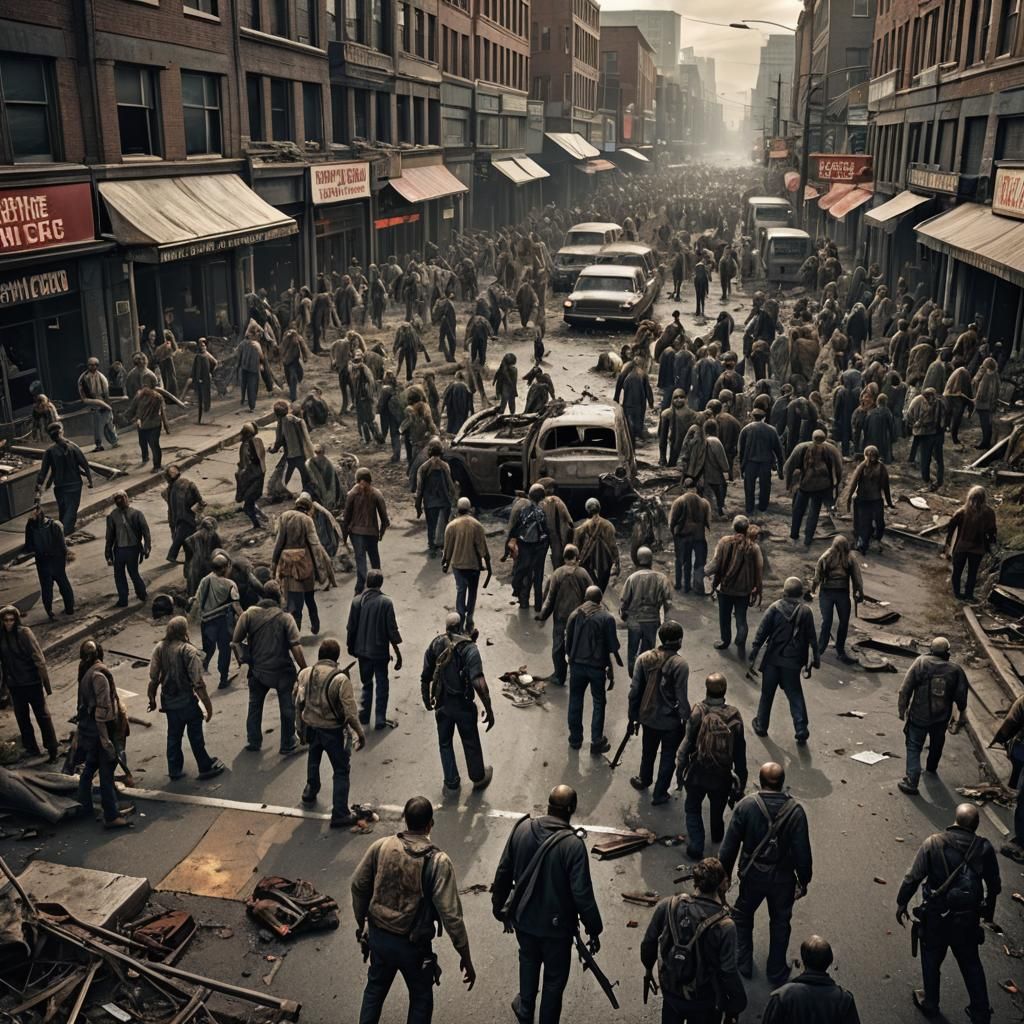 Hyperrealistic Zombie Apocalypse in Cinematic Style