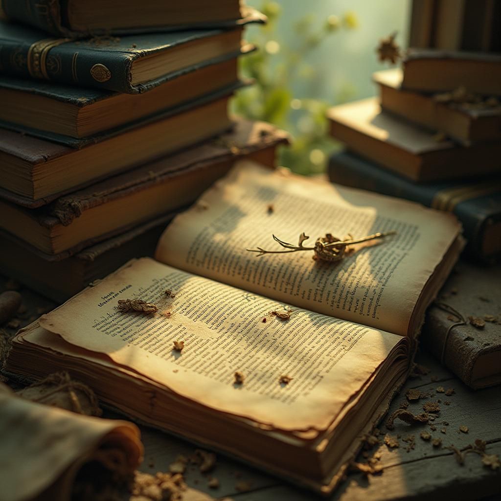 Dreamlike Library Scene in Digital Painting Style