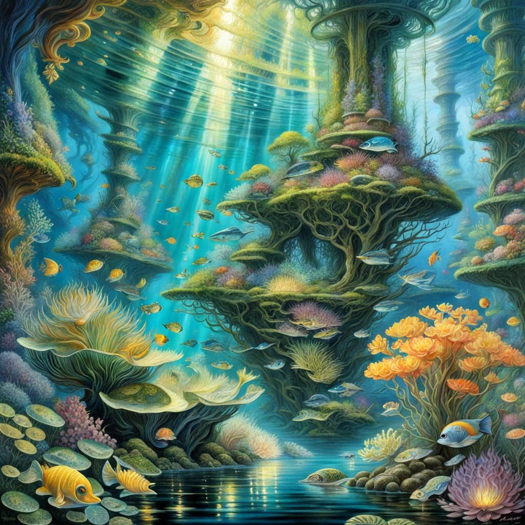 Deep Water Concept Art in Portrait Style