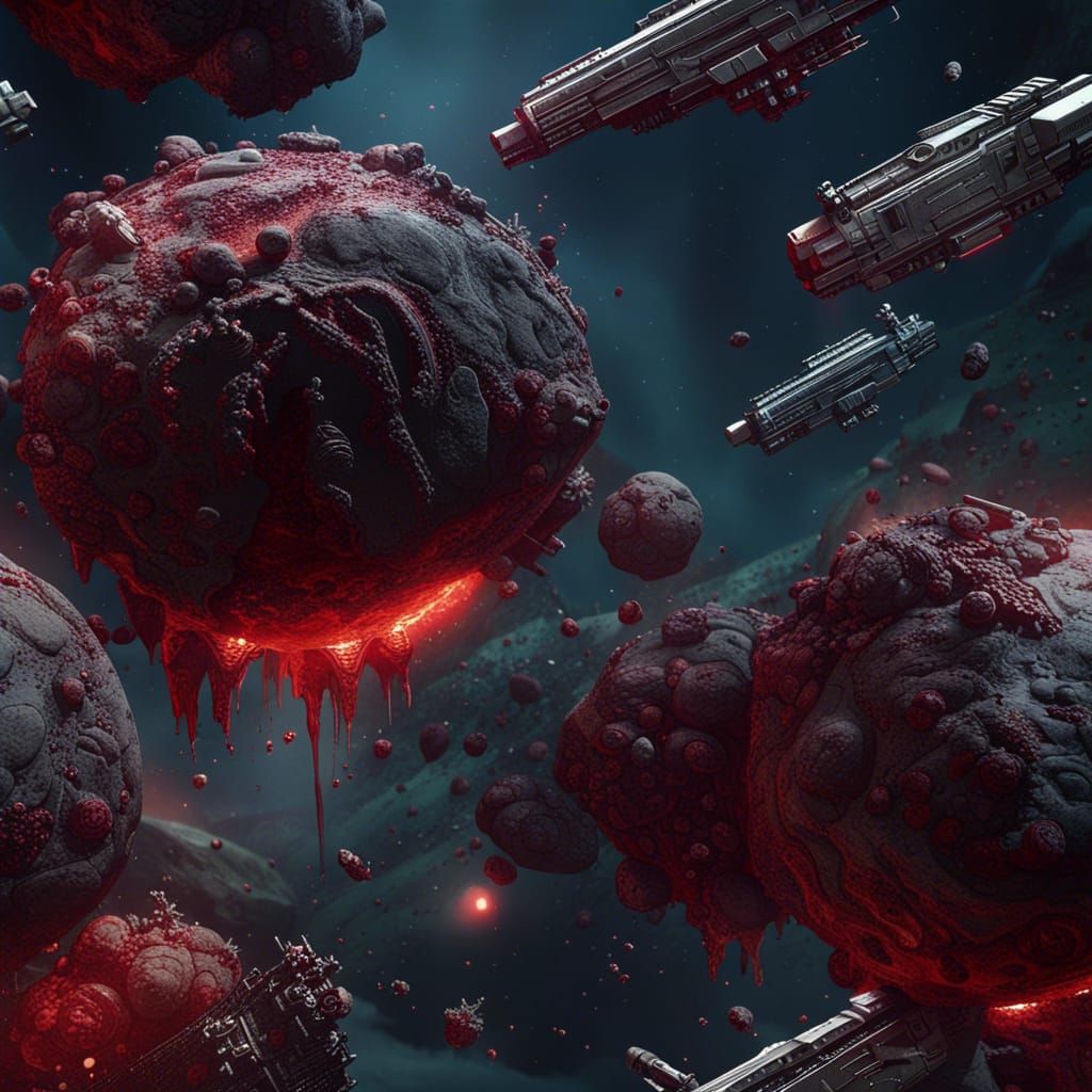 Asteroid Impact Site with Alien Resistance