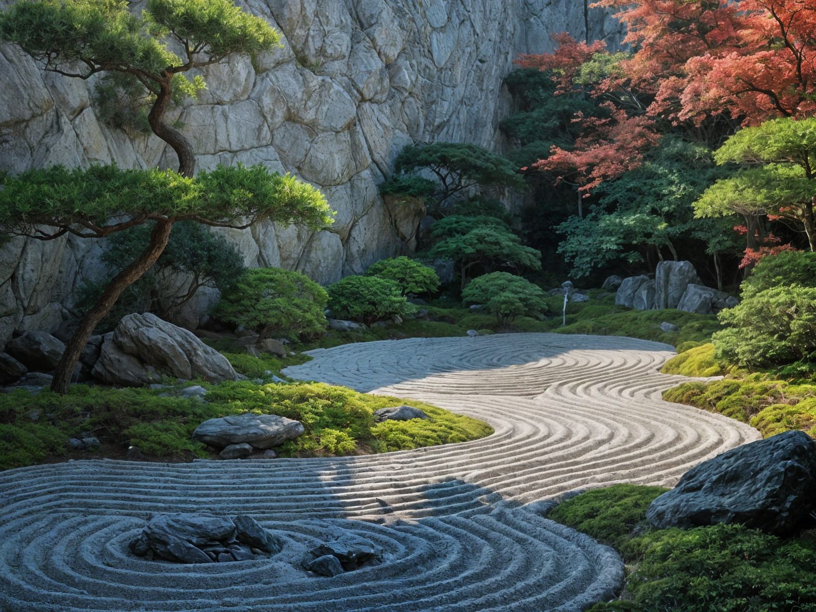 Serene Zen Garden in Japanese Style